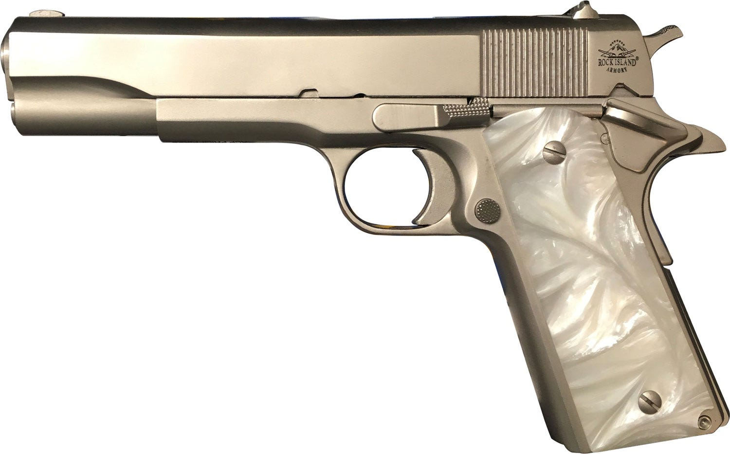 Rock Island Armory M1911-A1 GI Nickel .45 ACP 5" Barrel 8...