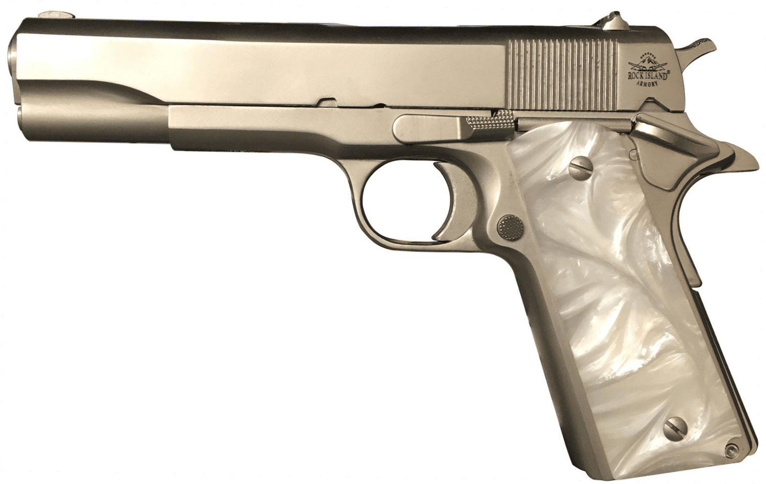 Rock Island Armory M1911-A1 GI Nickel .45 ACP 5" Barrel 8...