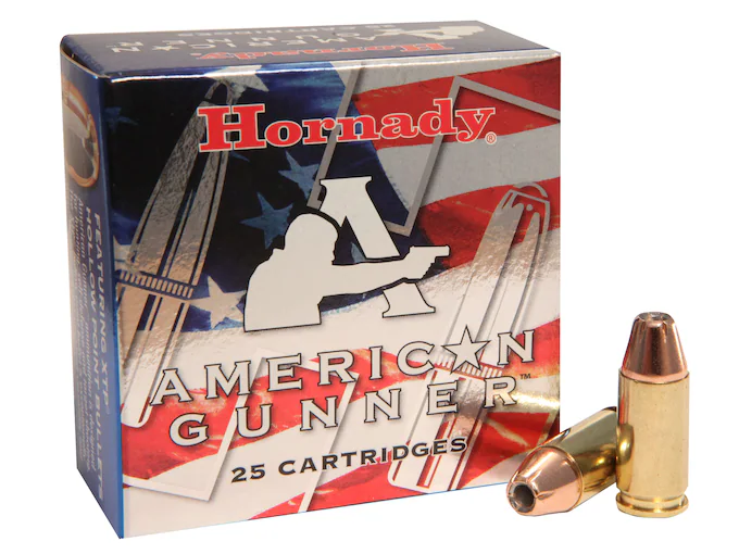 New Hornady American Gunner 9mm Luger +P Ammo 124 Grain Hornady XTP Jacketed Hollow Point 500 rounds for sale